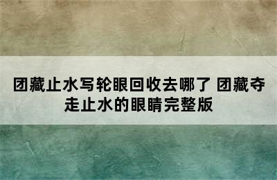 团藏止水写轮眼回收去哪了 团藏夺走止水的眼睛完整版